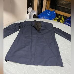 Navy Single-Button Men's Blazer Jacket